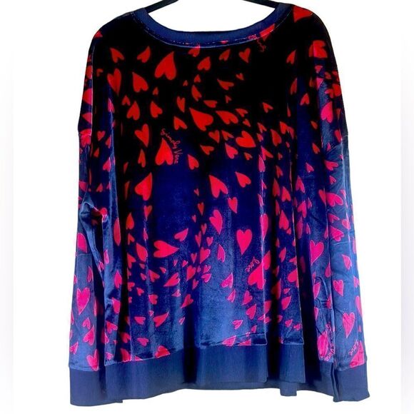 Simply Vera Long Sleeve Red and Black Heart Pajama Top Size 1X NWT 🏳️ - Picture 1 of 11